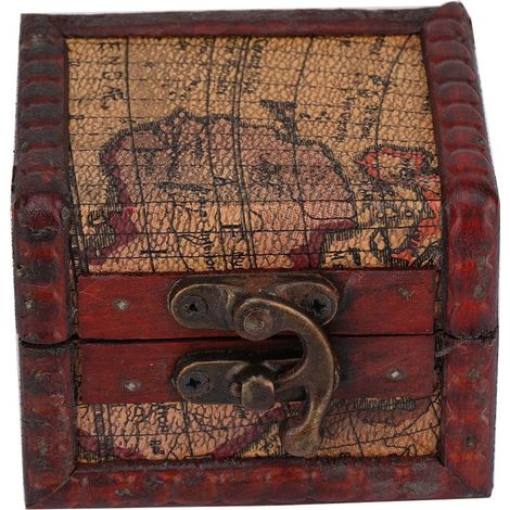 Boîte de rangement vintage en bois pour bijoux, écrin décoratif fait main (1/5)