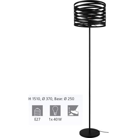 Piantana Contemporanea Cremella Acciaio Nero 1 Luce E27 (1/3)