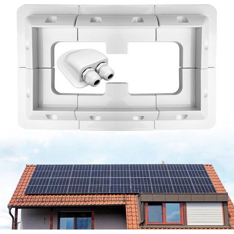 Solarmodul-Halterungsset – Montagehalterungen für Solarmodule – Solarenergieinstallation – Hochwertiger, UV-beständiger Kunststoff – 7-teilig – Weiß (1/5)