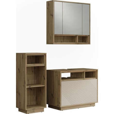 conjunto de muebles de baño Beatrice, Cachemira/Roble artesanal,, Vicco (1/5)