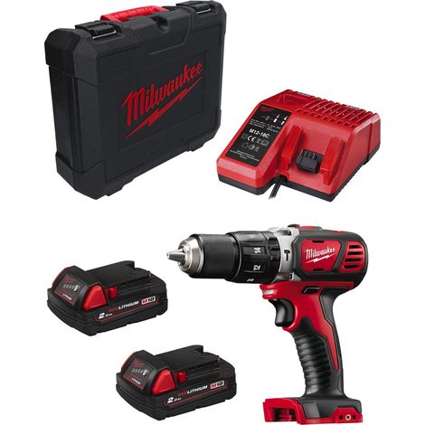 Milwaukee trapano a percussione m18bpd202c (2 x 2.0 ah+ m12-18c + kitbox) 4002395003167 (1/5)