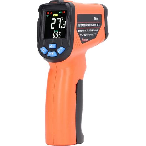 Thermomètre infrarouge numérique industriel haute précision, pistolet thermomètre laser infrarouge numérique pour la mesure de la température de l'huile et de l'eau (1/5)