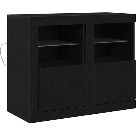 Maison Exclusive - Madia LED 2 pcs Rovere Nero 41 x 37 x 67 cm Legno multistrato