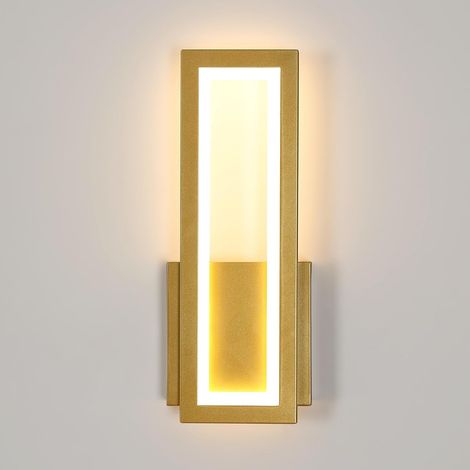 Aplique de pared LED de estilo moderno, luz LED tricolor dorada, apto para dormitorios y pasillos. (1/5)