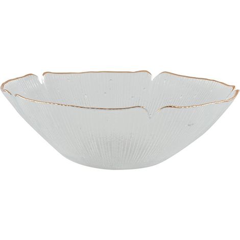 Saladier en Verre avec Motif Floral et Liseré Doré Coupe à Fruits Table 25 cm - PANGIVO (1/3)