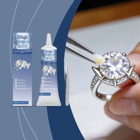 DIY Jewelry Glue - Transparent, Waterproof, and Seamless for Diamond Bonding and Setting - 50ml + Tweezers -- BIEMMEDUE (1/5)