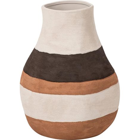 Vase Rayé en Grès "Uma" 39cm Multicolore (1/2)
