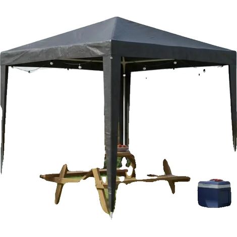 Tente d'événement, tissu imperméable, installation facile, vert armée (1/2)