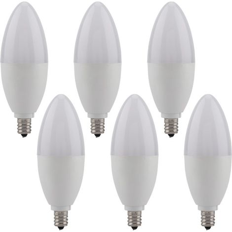 6 ampoules LED E12 pour bougies, bougeoir décoratif à lumière blanc chaud de 5 W (1/5)