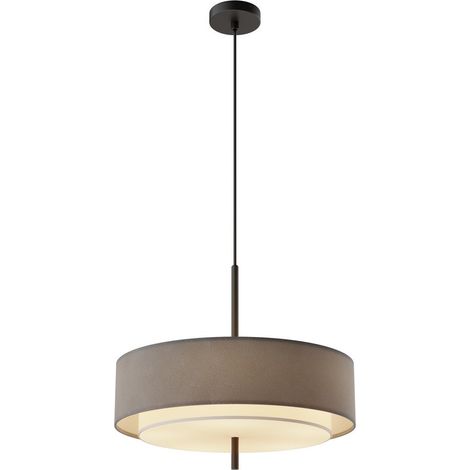 Maytoni Bergamo Lampadario moderno a sospensione cilindrico nero 5xE27 paralume grigio (1/2)