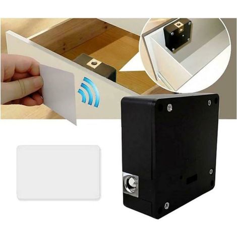 Kit de serrure RFID cachée sans clé - Serrure électronique pour maison, bureau, armoire en bois, tiroir, casier, armoire (1/5)