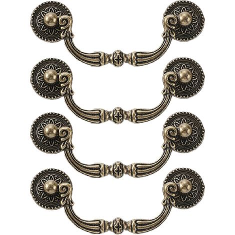 tiradores retro para muebles, tiradores de aleación de zinc para armarios y cajones, tirador clásico europeo (distancia entre orificios de 96 mm). (1/5)