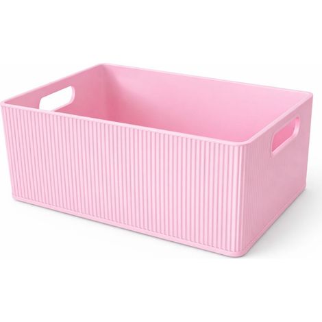 Organizer-Behälter in Rosa mit Fächern für Kleinteile, Kabel, Bürobedarf (1/3)