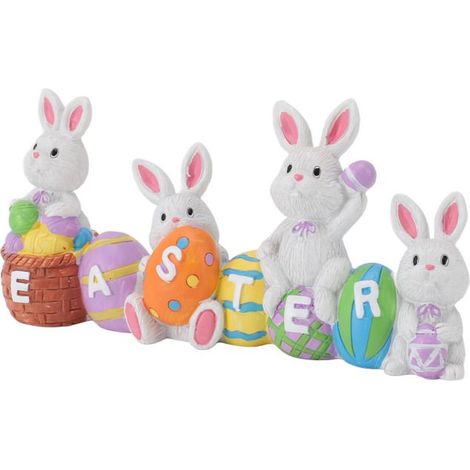 Osterdekoration aus Harz – Ulisem-Hase – handbemalt – mehrfarbig