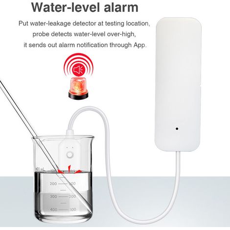 Débordement et inondation de la maison intelligente Notification APP Détecteur de niveau d'eau WiFi Alarme de détection de fuite d'eau