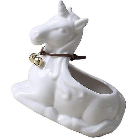 Pot de fleurs en céramique Licorne (dessin animé 2026), joli pot de fleurs décoratif pour le jardin avec trou de drainage, décoration fantaisiste pour plantes d'intérieur et d'extérieur, idée cadeau (1/5)