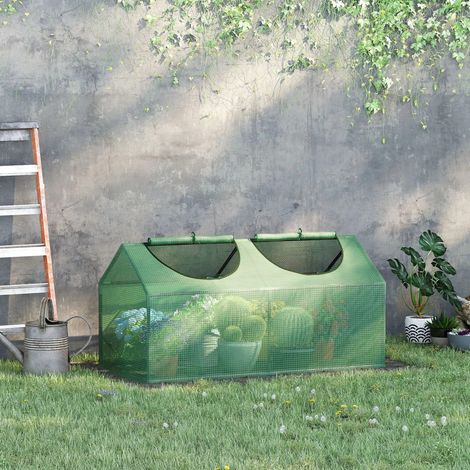 Mini serra da giardino in acciaio 120x60x60 cm OKMYHOME (1/4)