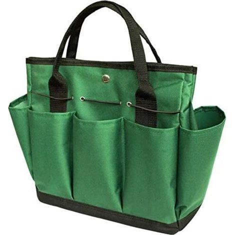 (Grünlich-schwarzes) Gartengeräte-Set, Gartentasche mit mehreren Fächern für Gartengeräte-Sets, Gartengerätetasche (1/5)