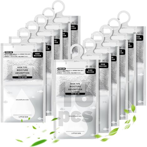 Absorbeurs d'humidité suspendus 16 pièces pour placards et armoires, sachets anti-humidité pour cuisine, chambre, salle de bain et petits espaces (1/5)