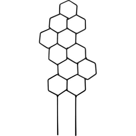 Tuteur Pour Plantes - Treillis Métallique En Forme De Nid D'Abeille - Pour Plantes Grimpantes En Pot - Hauteur 40 Cm - Noir - 1 Pièce (1/5)