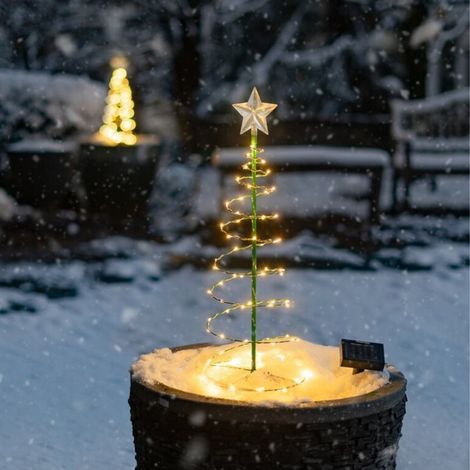 (Warm White) Outdoor Solar Artificial Christmas Tree Decoration, Solar Garden Lights, Christmas LED Light Tree Decoration