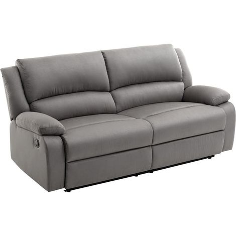 Canapé de Relaxation 2 Assises XXL "Walker" 193cm Gris (1/5)