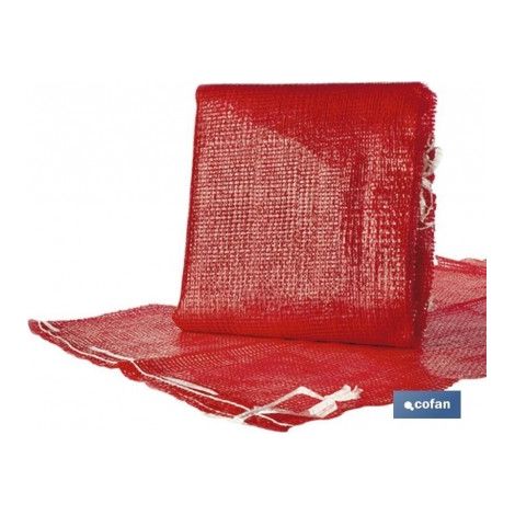 Pack de 10 sacos de polymesh 55x83 cm rojo con pasador