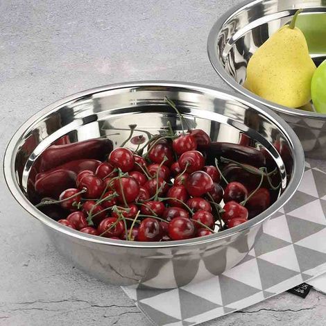 Ciotola da Cucina in Acciaio 24 cm per Insalata Macedonia Frutta insalatiera zuppiera di miscelazione portafrutta (1/3)