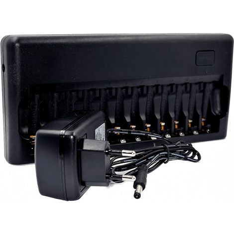 Chargeur de piles intelligent universel PALO PL-NC30 avec écran LCD 4 pouces, charge rapide et intelligente, 12 emplacements pour piles 1,2 V Ni-MH, Ni-CD, AAA et AA, prise européenne. (1/5)