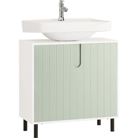 Mueble para Debajo del Lavabo Fregadero Armario de Baño de Suelo con 2 Puertas 60 x 30 x 60 cm Verde y Blanco BZR139-GR SoBuy ES