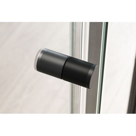 Nischendusche Bernstein NT606 FLEX Drehtür an Festfeld 6 mm Nano Klarglas Breite 140 cm Schwarz matt (1/5)