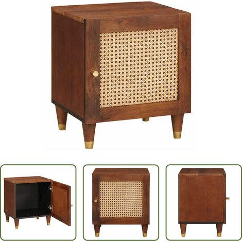 Rustikaler Nachttisch - Nachttisch Braun 40 x 33,5 x 46 cm Massivholz Akazie (1/5)