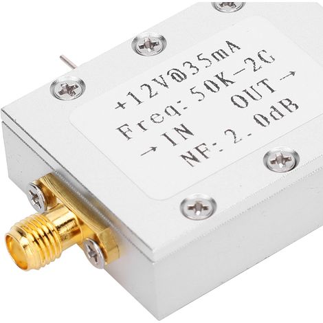 Amplificateur RF à faible bruit 10K-2G LNA, gain élevé de 31 dB à 0,5 GHz et réponse en fréquence linéaire. (1/5)