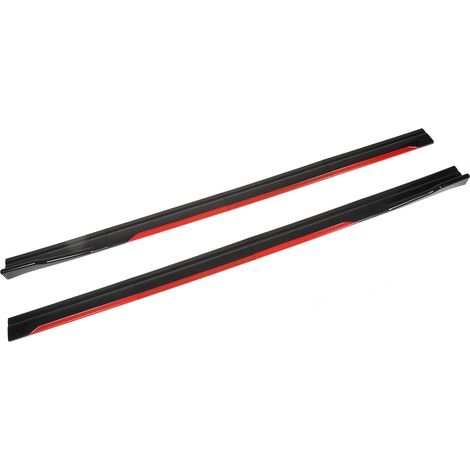 8PCS Kit Bas de Caisse Style Auto, Garniture Rouge Noir Brillant, Splitters Diffuseur Aileron Universel Civic (1/5)