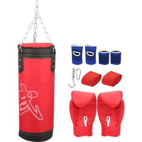 Lot de 3 sacs de frappe suspendus pour enfants, entraînement de boxe Sanda, fitness, coups, sac creux, boxe thaï, taekwondo, rouge (1/5)