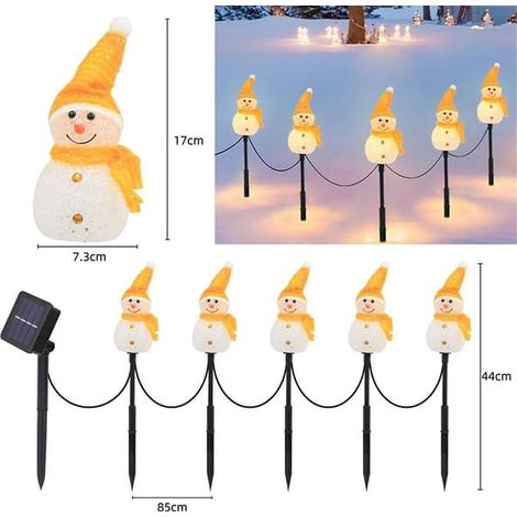 Décorations de Noël lumineuses solaires pour jardin extérieur - Ornements de sapin de Noël à énergie solaire (1/5)