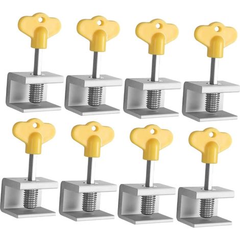 Lot de 8 butées de sécurité enfant style X avec limiteur de sécurité pour animaux, en alliage d'aluminium coulissant, pour fenêtres et arches.