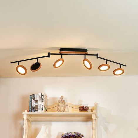 [GEBRAUCHT] B-Ware Lindby Strahler Spot LED Holz schwarz weiß 152 cm Deckenleuchte mit Dimmer (1/2)