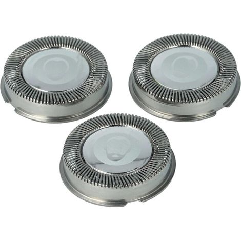 vhbw 3x Scherkopf kompatibel mit Philips HS250, HS250A, HS250B, HS255A, HS255B, HS260A, HS260B, HS308, HS345, HS346, HS350A Rasierer