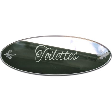 Plaque de porte WC miroir adhésive en plexi – Découpe laser précise – Installation facile avec pastilles adhésives – Fabriquée en France – Adzif.Biz Le Sticker De Decoration (1/5)