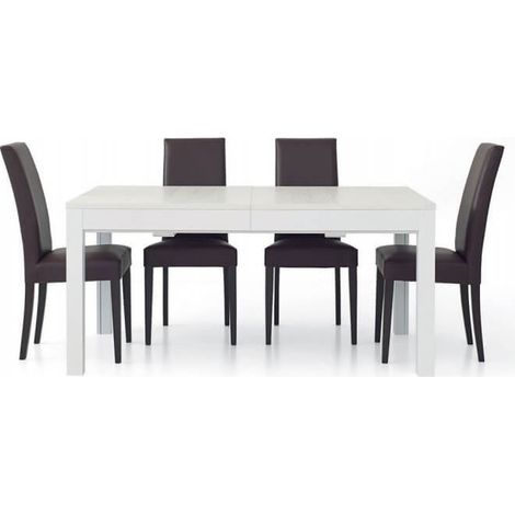 Tavolo da Pranzo Allungabile a +3 metri Moderno Bianco Frassinato Dimensione Tavoli: 160 x 90 + 4 allunghe 43 cm