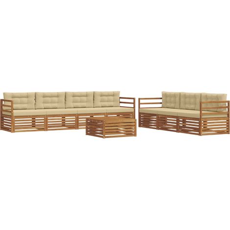 Set di divani da esterno 8 pz Naturale e Beige vidaXL (1/5)