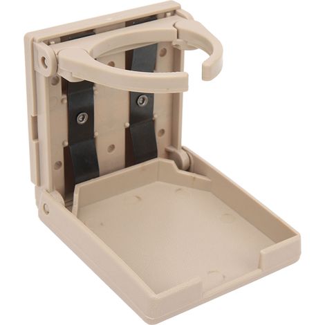 Lot de 2 porte-gobelets pliables, étanches et faciles à nettoyer, à angle droit, pour voiture, camping-car, SUV, beige (1/5)