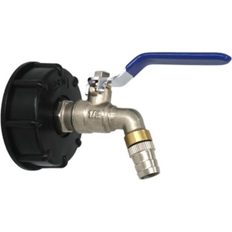IBC Sortie de Balle RéServoir 3/4 Pouce Adaptateur de Drain de Qualité Alimentaire S60X6 1000 L RéServoir RéServoir D'Eau de Pluie en Laiton (1/5)