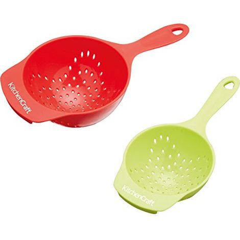 Mini colino per mangiare sano of plastica, rosso/verde (confezione of 2) (1/4)