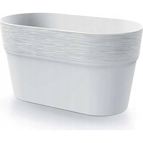 Furu ovaler weißer Kunststoffblumentopf 27,5 cm