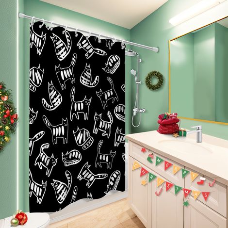 Rideau de bain 180x180 bordure lestée bâche de douche pour les amateurs de déco (1/5)