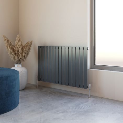 Acezanble 600x1020mm Single Anthracite Horizontal Flat Panel Central Heating Designer Radiator