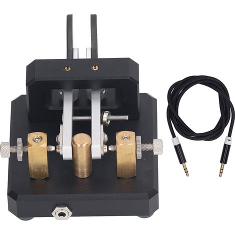 Clé de Code Morse, Double pagaie, automatique, CW, télégramme à ondes courtes, pour l'entraînement, noir (1/5)