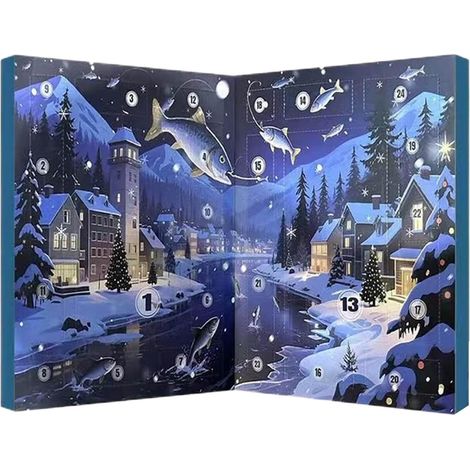 Calendario de Adviento de Navidad - 24 días de artículos para actividades al aire libre - Calendario de Adviento de pesca con señuelos para Navidad - Para cumpleaños, fiestas, días festivos, pesca, ho (1/5)
